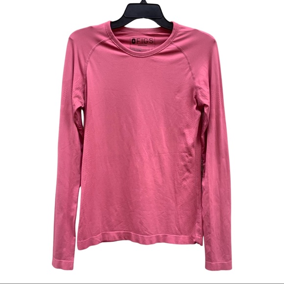 SOLD🏷Figs Heather Quartz Pink Long Sleeve Salta Underscrub, Medium - Picture 2 of 6